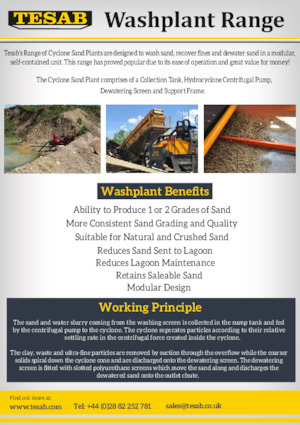 Platas cribadoras móviels Tesab DSP150 