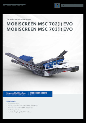 Platas cribadoras móviels Kleemann MSC 703i EVO