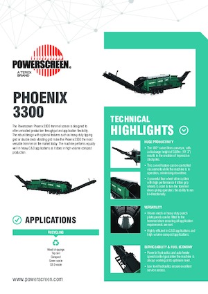 Plantas cribadoras móviles con tambor Powerscreen Phoenix 3300
