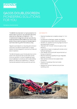 Platas cribadoras móviels Sandvik QA335