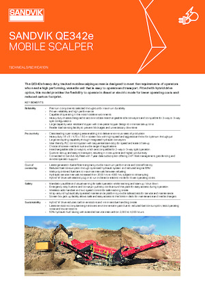 Platas cribadoras móviels Sandvik QE342e