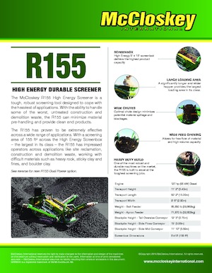 Platas cribadoras móviels McCloskey R155