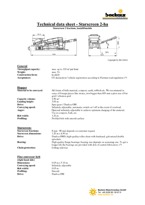 Platas cribadoras móviels Backers 2-ha