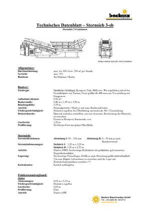 Platas cribadoras móviels Backers Sternsieb 3-sb