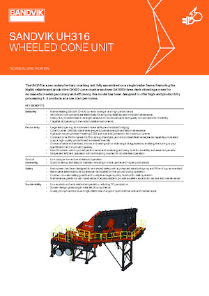 Platas cribadoras móviels Sandvik UH316