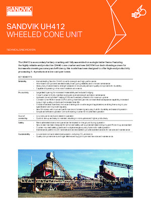 Platas cribadoras móviels Sandvik UH412