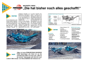 Platas cribadoras móviels Powerscreen Warrior 1400 X