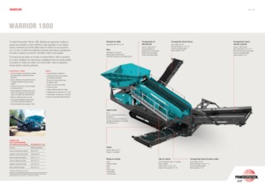 Platas cribadoras móviels Powerscreen Warrior 1800