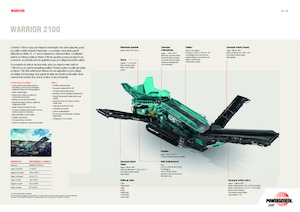 Platas cribadoras móviels Powerscreen Warrior 2100