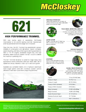 Plantas cribadoras móviles con tambor McCloskey 621RE