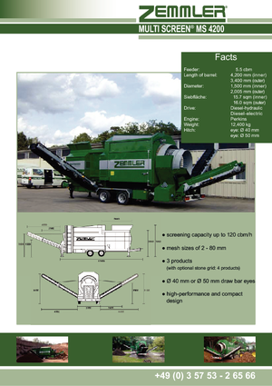 Plantas cribadoras móviles con tambor Zemmler MS 4200