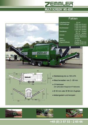 Plantas cribadoras móviles con tambor Zemmler MS 4200