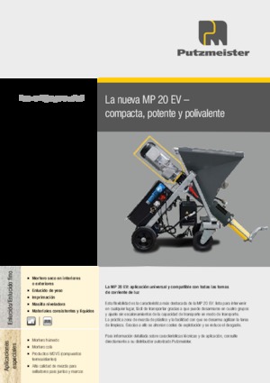 Bombas mezcladoras de mortero Putzmeister MP 20 EV