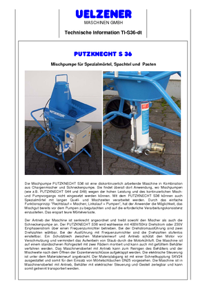 Bombas mezcladoras de mortero Uelzener S 36 400 V