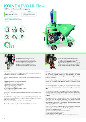 Maquinas de pulverización y transporte de mortero Imer Koine 4 Evo Hi-Flow