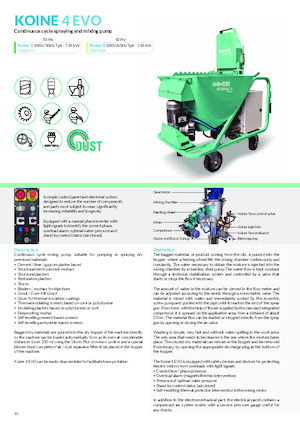 Maquinas de pulverización y transporte de mortero Imer Koine 4 Evo