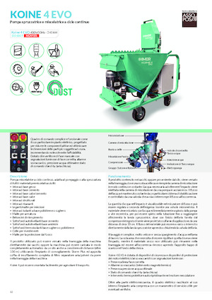 Maquinas de pulverización y transporte de mortero Imer Koine 4 Evo