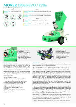 Maquinas de pulverización y transporte de mortero Imer Mover 270eb WT