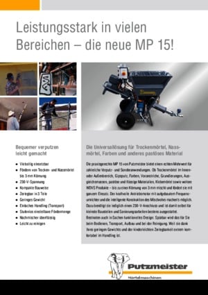 Bombas mezcladoras de mortero Putzmeister MP 15