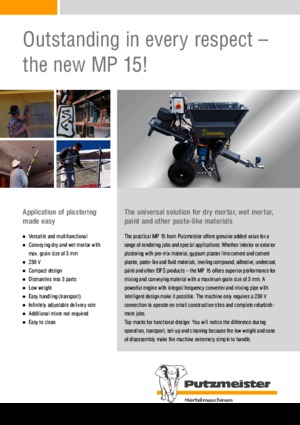 Bombas mezcladoras de mortero Putzmeister MP 15