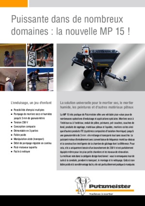 Bombas mezcladoras de mortero Putzmeister MP 15