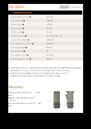 Cabezales refinadores de montaje Erkat ER 1500-0 L