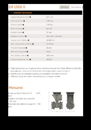 Cabezales refinadores de montaje Erkat ER 1500X