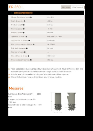 Cabezales refinadores de montaje Erkat ER 250L