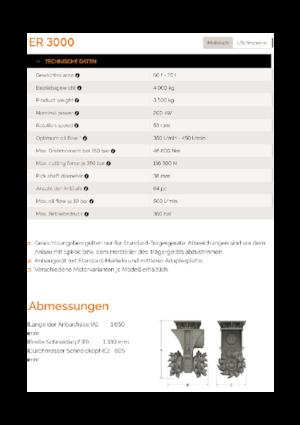 Cabezales refinadores de montaje Erkat ER 3000