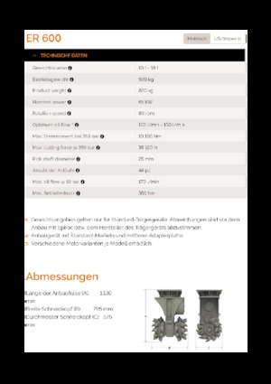 Cabezales refinadores de montaje Erkat ER 600