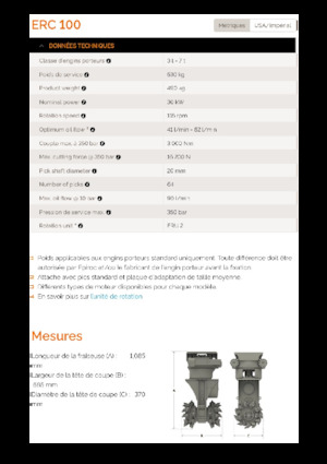 Cabezales refinadores de montaje Erkat ERC 100