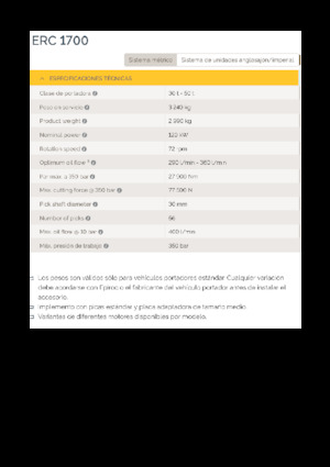 Cabezales refinadores de montaje Epiroc ERC 1700