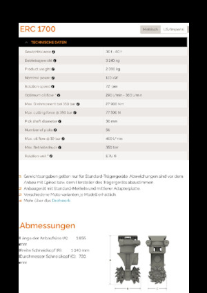 Cabezales refinadores de montaje Erkat ERC 1700