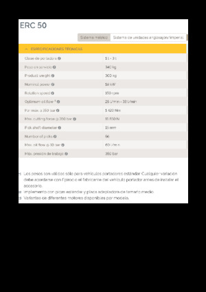 Cabezales refinadores de montaje Epiroc ERC 50