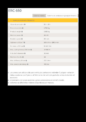 Cabezales refinadores de montaje Epiroc ERC 650