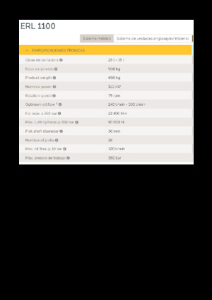 Cabezales refinadores de montaje Epiroc ERL 1100