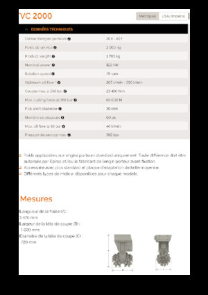 Cabezales refinadores de montaje Erkat VC 2000-3X