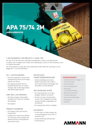 Vibradores planos montables Ammann APA 7574 2M
