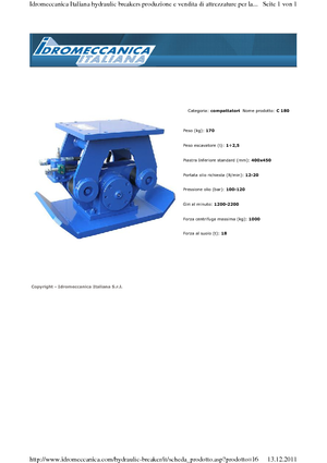 Vibradores planos montables Idromeccanica C 180