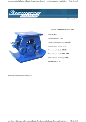 Vibradores planos montables Idromeccanica C 180