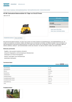 Vibradores planos montables Atlas Copco HC 850