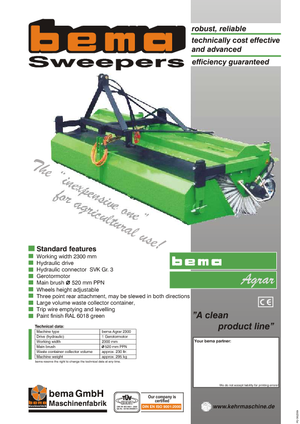 Barredoras delanteras montables Bema Agrar 2300