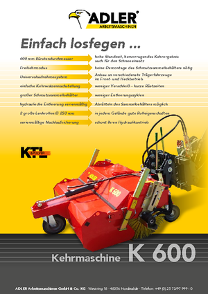 Barredoras delanteras montables Adler K 600-210
