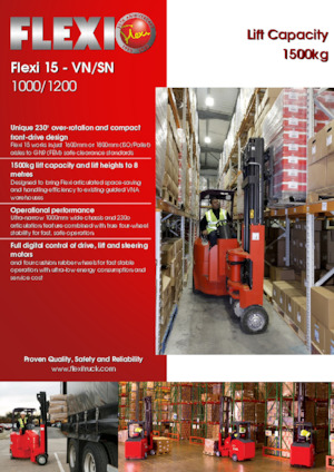 Carretillas para pasillos estrechos VNA Flexi 15VN