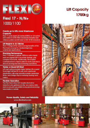 Carretillas para pasillos estrechos VNA Flexi 17N