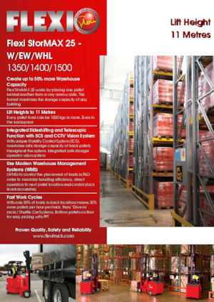 Carretillas para pasillos estrechos VNA Flexi StorMAX 25 W