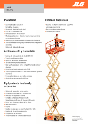 Plataformas de tijeras de ruedas JLG 10RS