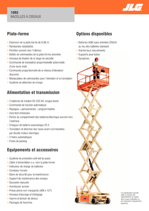 Plataformas de tijeras de ruedas JLG 10RS
