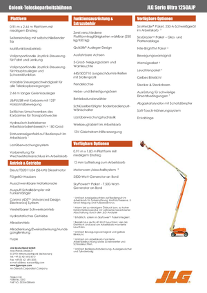 Plataformas articuladas de ruedas JLG 1250AJP