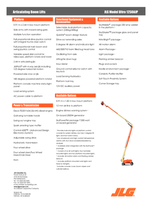 Plataformas articuladas de ruedas JLG 1250AJP